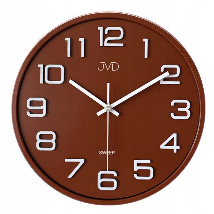 JVD HX2472.5 falióra, analóg, barna színű, 31x31x4,5cm, kvarc szerkezet, sweep funkció