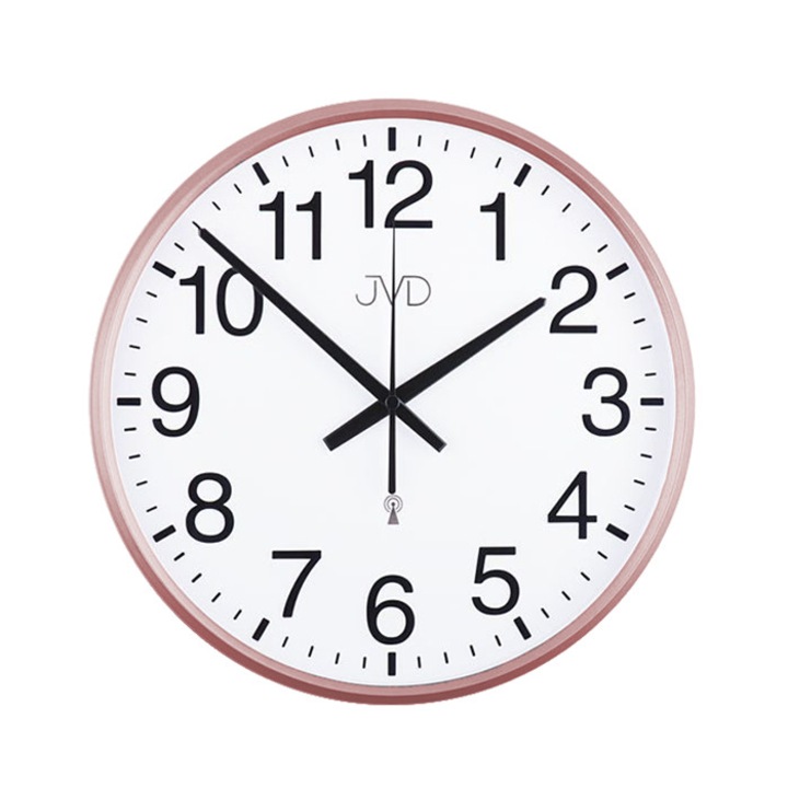 Ceas de perete JVD RH684.5, roz perla, 30cm, mecanism cu cuart, alimentare cu baterie