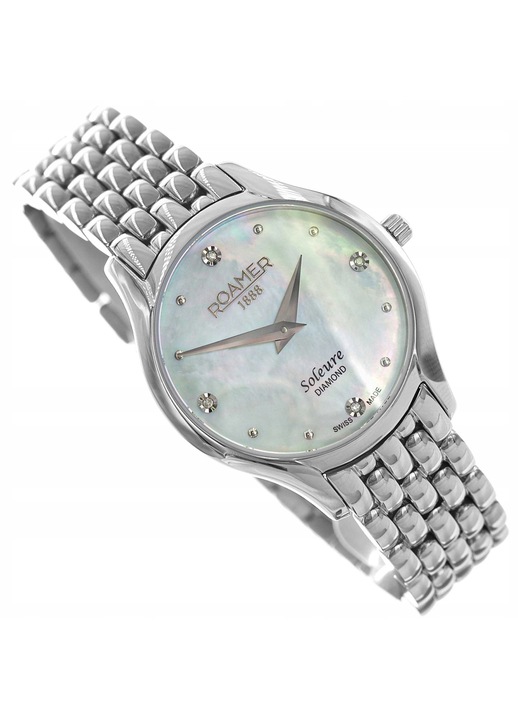Ceas dama Roamer Soleure diamant argintiu 30x36mm