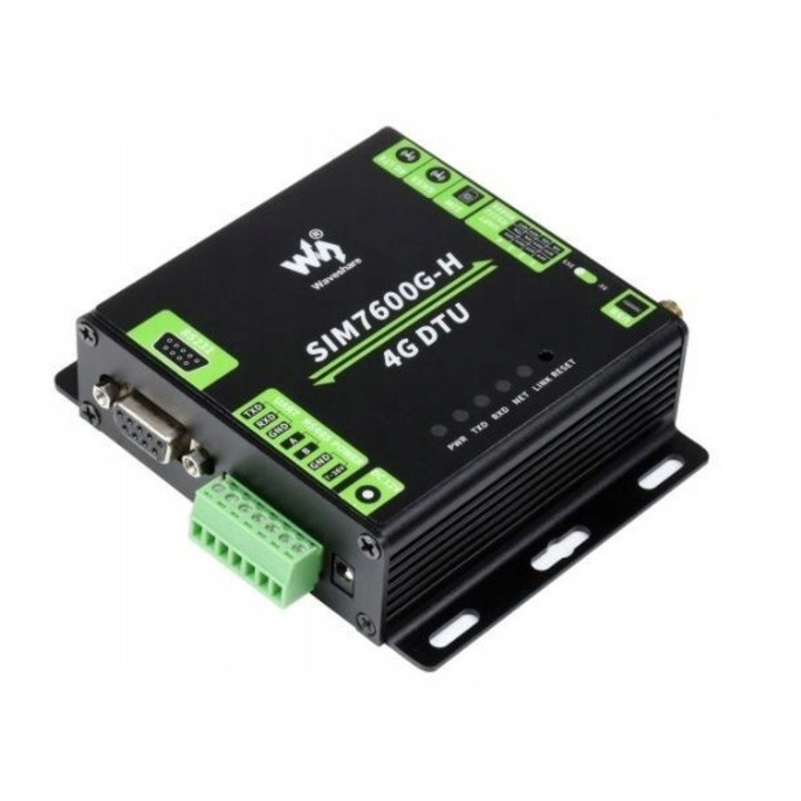 Modul 4G DTU SIM7600G-H, WaveShare, RS232, RS485, 12V, negru
