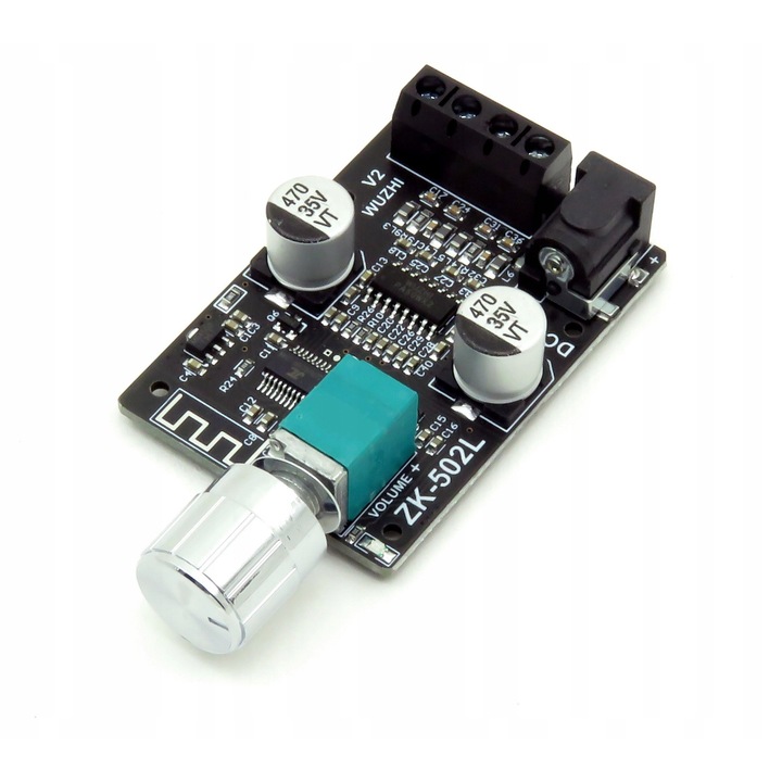 Аудио усилвател ZK-502L TPA3116 2x50W Bluetooth 5.0, 5V-24V, 55x38x17mm