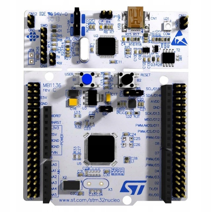 Стартов комплект Nucleo NUCLEO-F446RE, микроконтролер STM32F446RET6, USB, 3.3V-12V