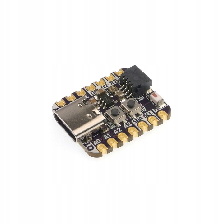 Модул Adafruit QT Py ESP32-S2, WiFi, 4MB Flash, 2MB PSRAM, 21,8x17,9x5,7mm, със 14-пинов goldpin конектор