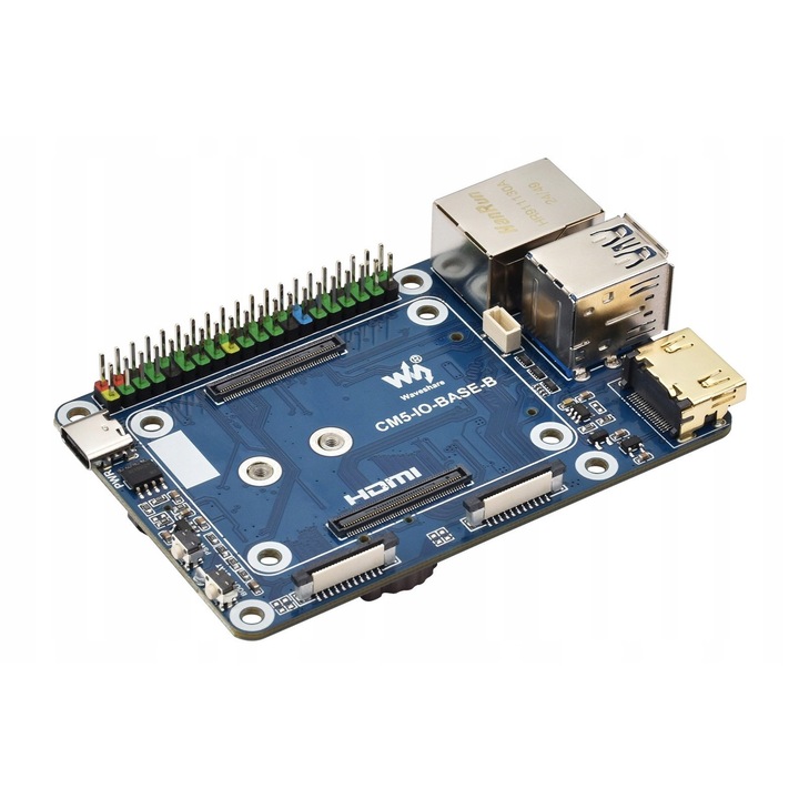 Мини дънна платка CM5-IO-BASE-B за Raspberry Pi Compute Module 5, 2x HDMI, 2x USB 3.2, 85x56mm
