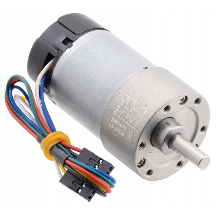 Motor DC 12V 37Dx65L cu transmisie metalica 10:1 si encoder magnetic 64 CPR