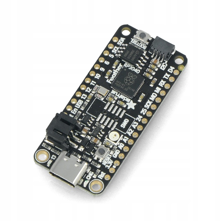Модул микроконтролер Adafruit Feather RP2040, 2 ядра ARM Cortex M0+, 264 kB RAM, 8 MB външна памет, 51x23x7,5 mm
