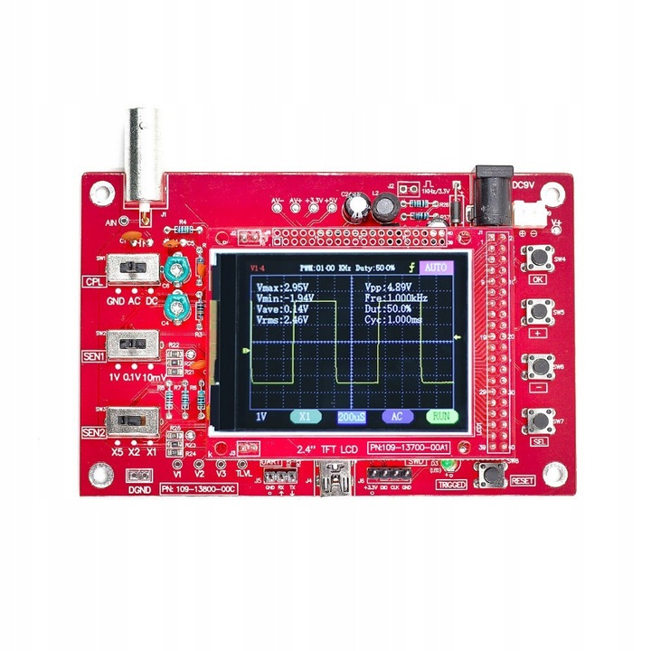 Osciloscop digital DSO138, 200kHz, display color 320x240, set complet cu cabluri de masurare
