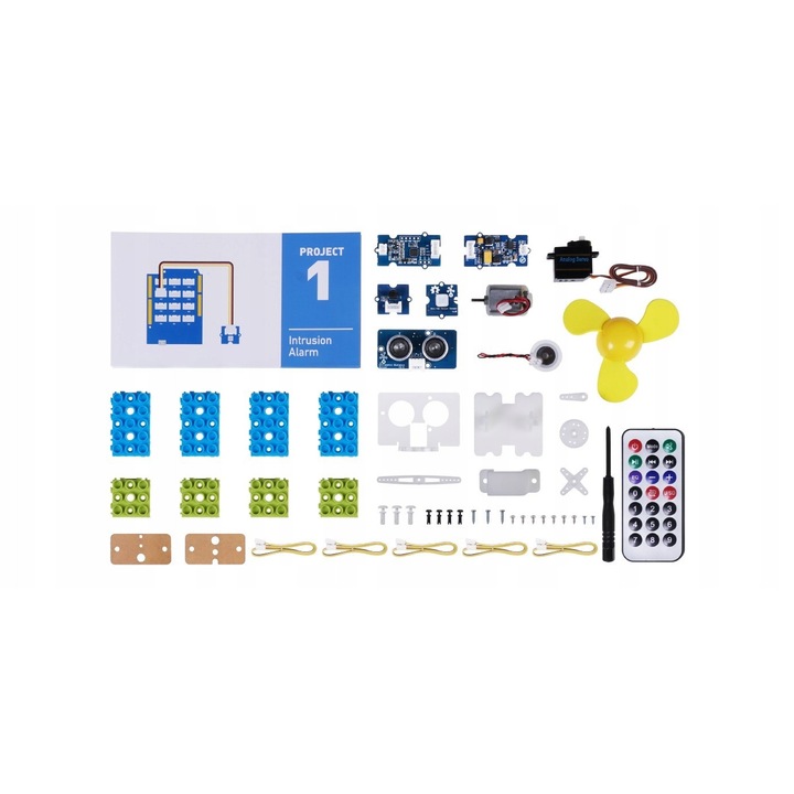 Комплект за роботи Seeedstudio Grove Beginner Kit, ултразвуков сензор, мини вентилатор