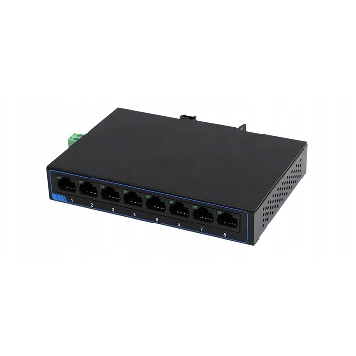 Суич Ethernet 8-портов 100Mbps, 140x31x90мм, метален, за настолен монтаж