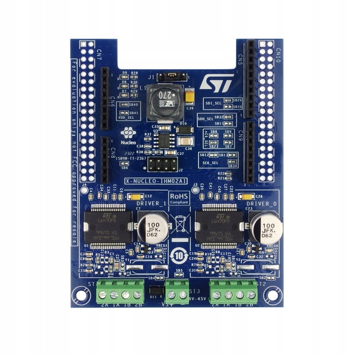 Модул драйвер за стъпкови двигатели STMicroelectronics X-NUCLEO-IHM02A1, 8-45V, 7A, SPI интерфейс