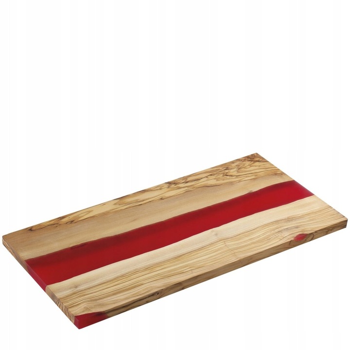 Tacatoare de bucatarie Zassenhaus, 45x22x1,5cm, lemn de maslin, maro/rosu