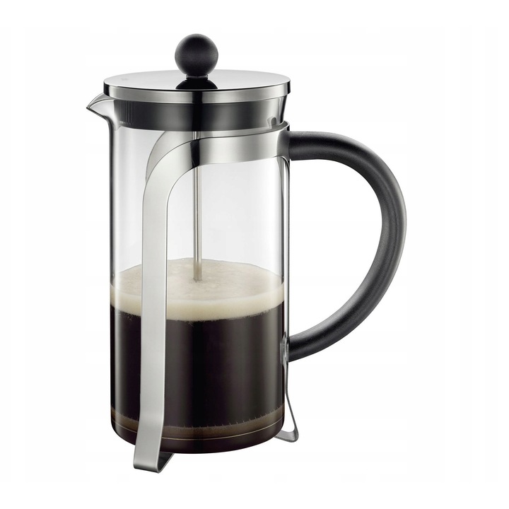 Cafetiere Cilio Nadine 1l, inox, sticla borosilicata, 10x22cm