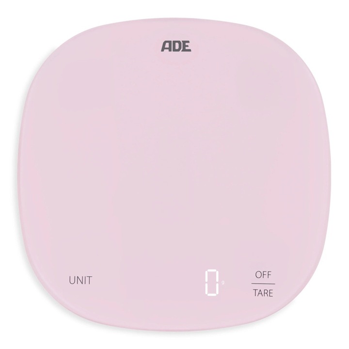 Cantar de bucatarie ADE, 10 KG, 18x18 cm, roz