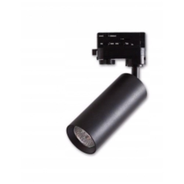 Reflektor Szynowy Masterled GU10, negru, dimensiuni 60x144mm, montaj pe sina trofazica