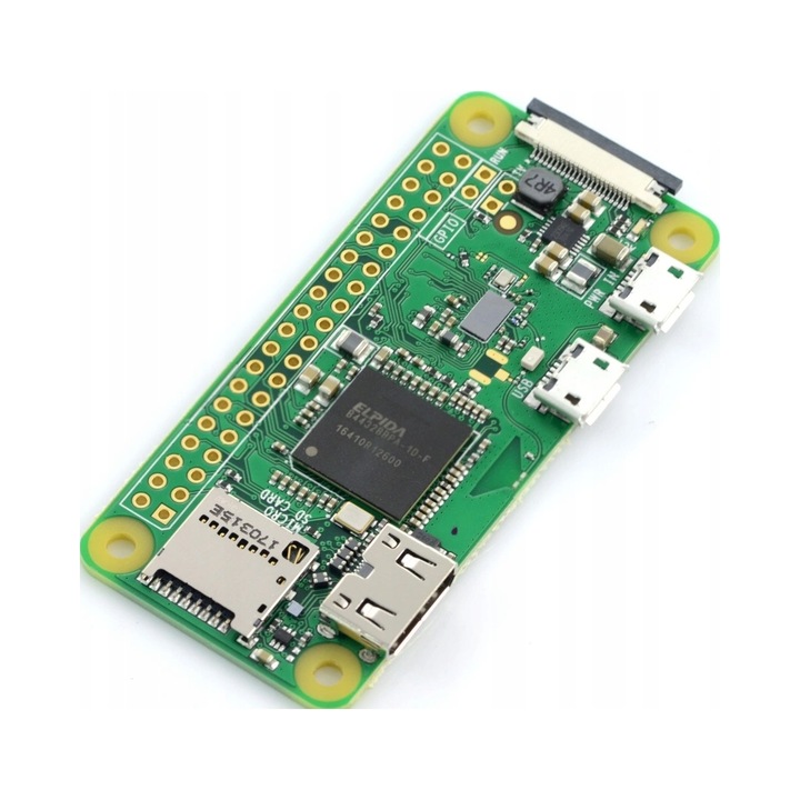 Миникомпютър Raspberry Pi Zero W, 512MB RAM, WiFi, Bluetooth 4.1, 65x30x5mm