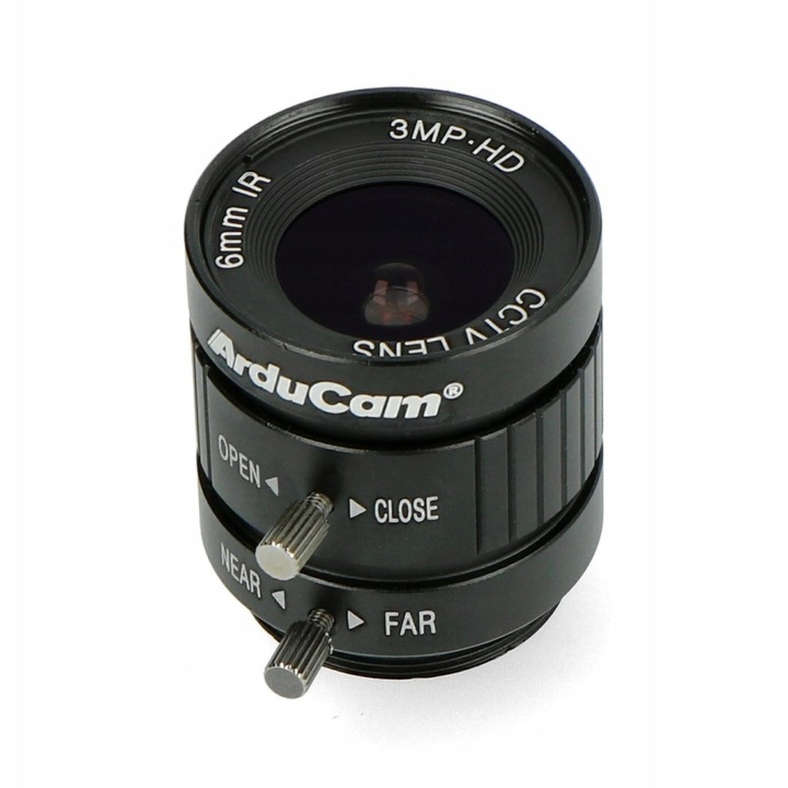 Обектив CS Mount 6 мм, ArduCam, ръчен фокус, F1.2, 31x30 мм
