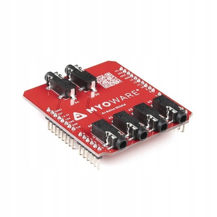 Модул MyoWare 2.0 за Arduino, 6 x конектори TRS 3,5 mm, 53,34x59,69mm