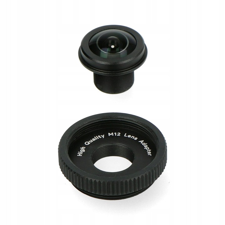Obiectiv Fisheye M12 1,56mm cu adaptor pentru camera Raspberry Pi, 180° vizualizare, 20x17,3mm