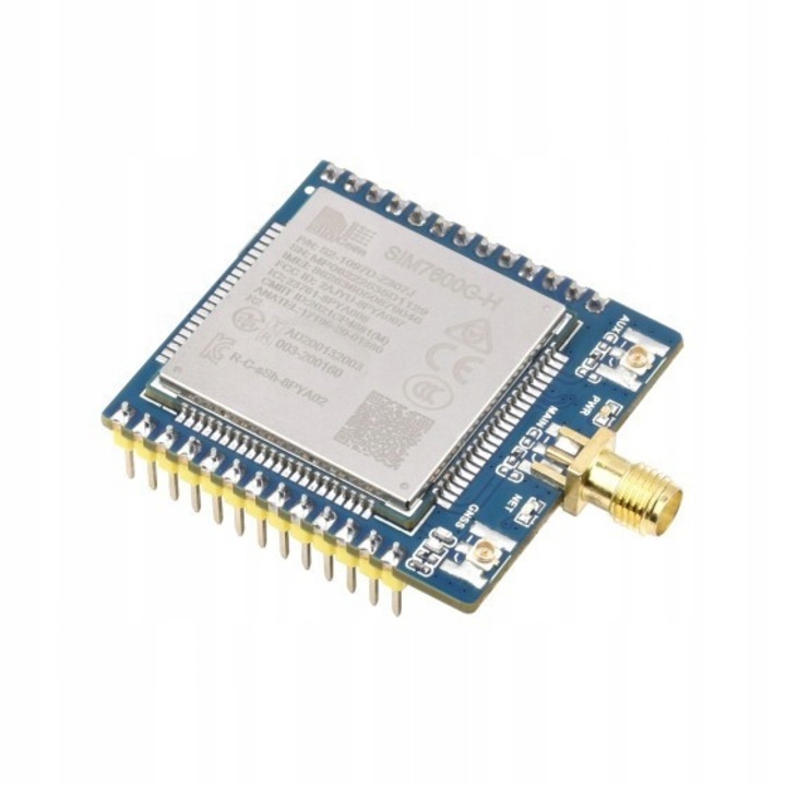 Модул 4G SIM7600G-H, WaveShare, GNSS, SMA антена, 38,8x42мм, комплект