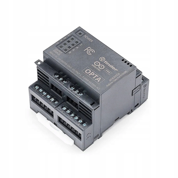 Modul extensie Arduino Pro Opta Ext D1608E, 16 intrari programabile, 8 relee 250V AC, montaj pe sina DIN