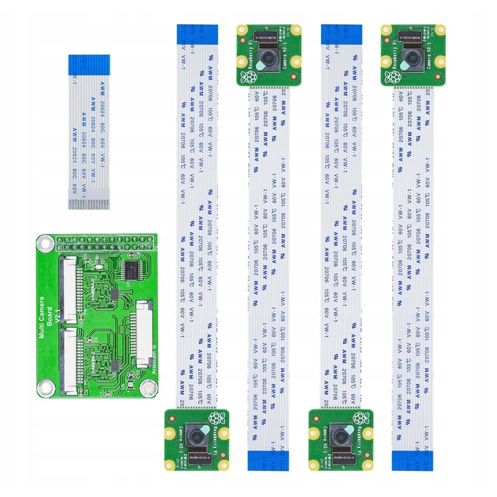 Комплект мулти-камерен адаптер ArduCam с 4 камери 8MP IMX219, интерфейс MIPI CSI-2, за Raspberry Pi