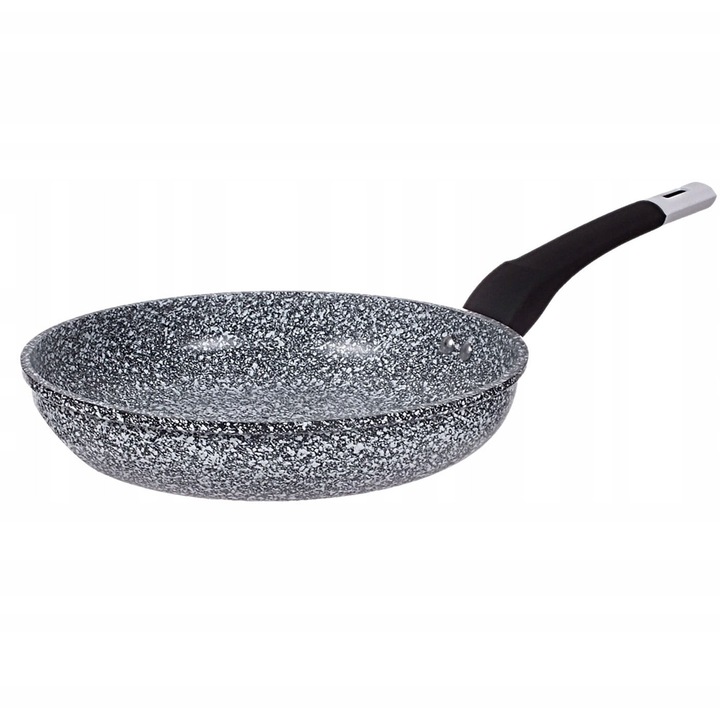 Tigaie Zilner 28cm, marmura/ceramica, gri, cu manere din silicon, pentru toate tipurile de plite