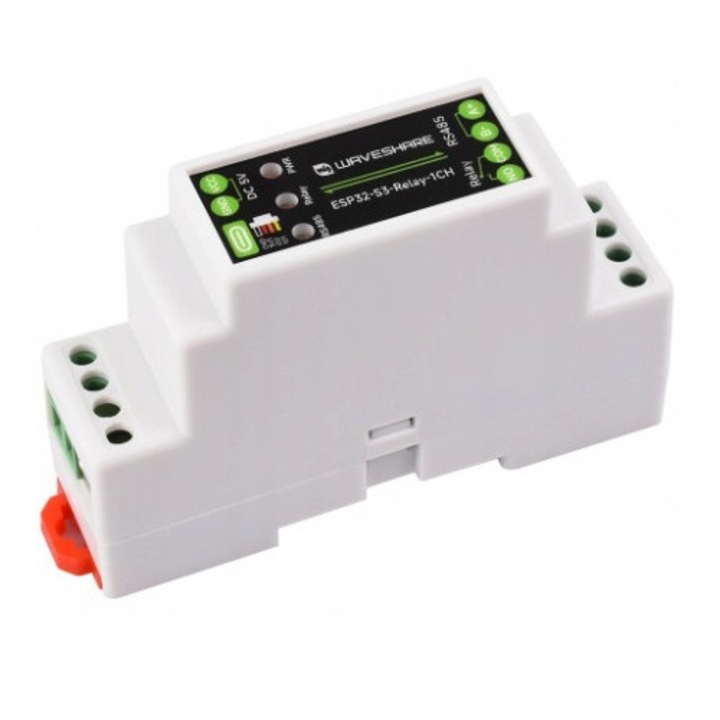 Modul de releu 1 canal WiFi cu ESP32-S3 si RS485, 10A, montare pe sina DIN, set complet