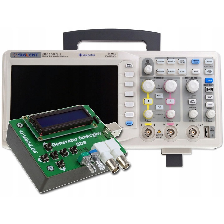 Osciloscop digital Siglent SDS1052DL+, 2 canale, 50MHz, ecran 7 inchi, memorie 32k puncte, set complet