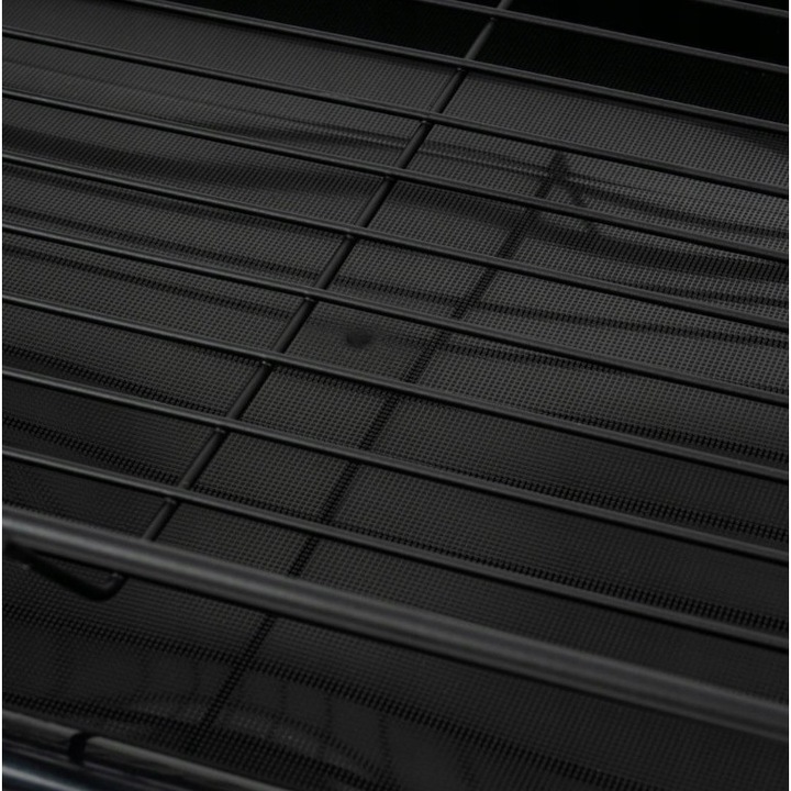 Scurgator vase set, EliteHoff, metal negru, 53x24x30cm, cu suport pentru tacamuri si doua tavite