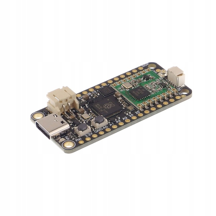 Модул Feather RP2040 RFM69, Adafruit, 868MHz, 8MB външна памет, 52,2x23x7,3mm, комплект с 2 goldpin 16-pin конектора