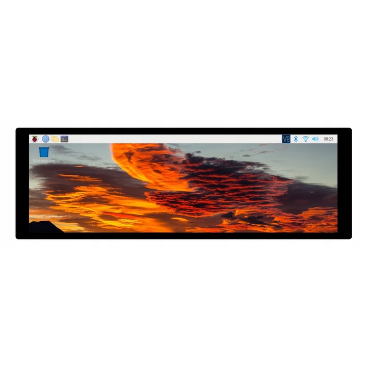 7,9" WaveShare IPS LCD екран, резолюция 1280x480, тъчскрийн, закалено стъкло, пълен комплект