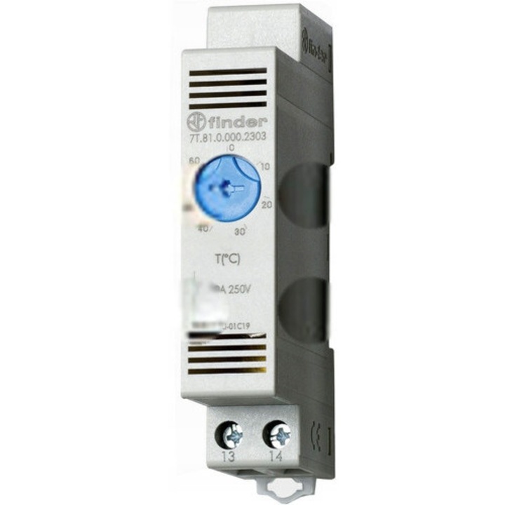 Termosztát Finder 7T8100002303PAS 1 NO 10 A, szürke, 0-60°C