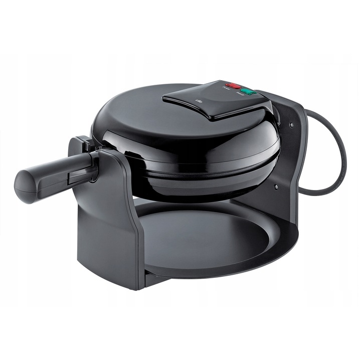 Gofrarie electrica Cilio, rotativa, 5 gofre in forma de inima, neagra, 26x22x8,5cm