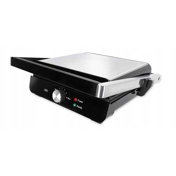 Grill electric 3 in 1 ADE, contact, suprafata mare, reglare automata, argintiu/negru, 34,5x33x12cm