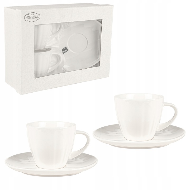 Set 2 Cani cu Spodkuri, Festa Italia, Rigina, 180ml, Alb