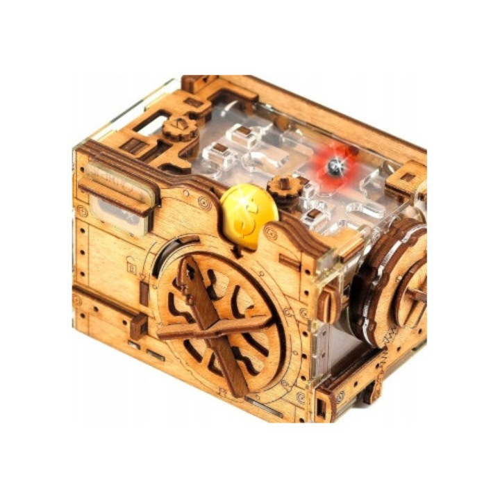 Puzzle 3D din lemn, seif labirint, cutie de comori, multicolor