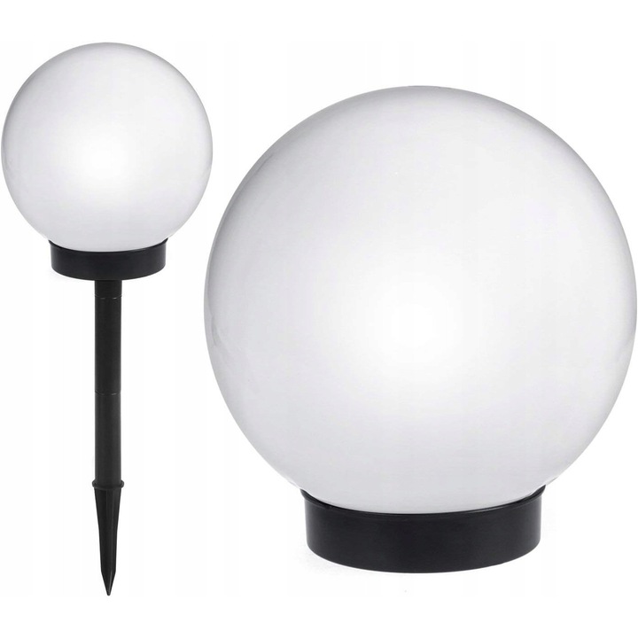 Lampa solara de gradina, 15 cm, LED, alb, IP44, fara cabluri, design modern