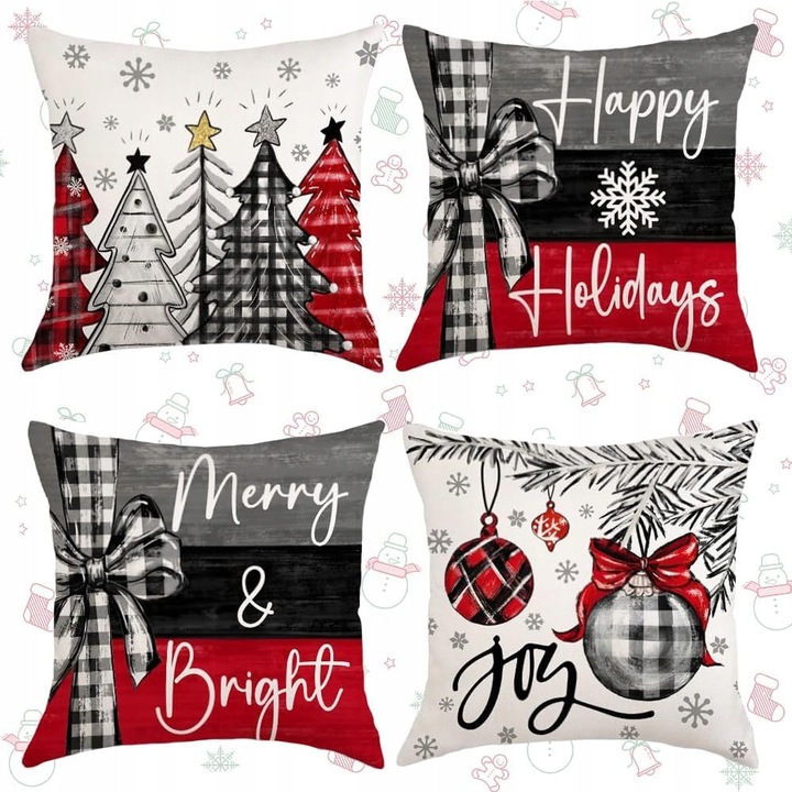 Set fete de perna, 4 buc, 45x45 cm, decorare canapea