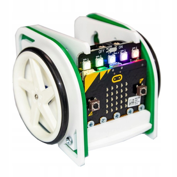 Комплект за робот Kitronik MOVE mini MK2, за изграждане на робот, 2 сервомеханизма, бял