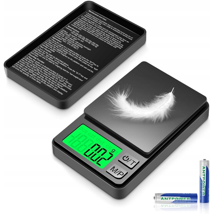 Cantar electronic comercial WAGA, 500g, 0,01g, LCD, mini