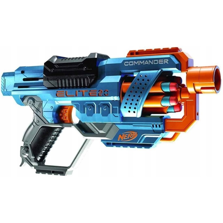 Nerf Elite 2.0 Commander RD-6 játékpisztoly, 12 nyíllal, 27m lőtávolság