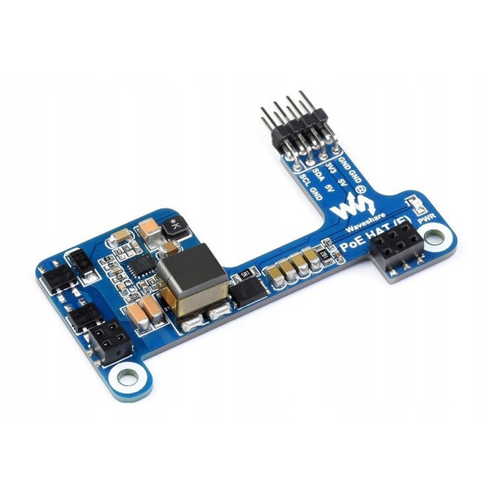 PoE HAT модул за Raspberry Pi 3B+/4B, WaveShare, 5V/2.5A, 37-57V