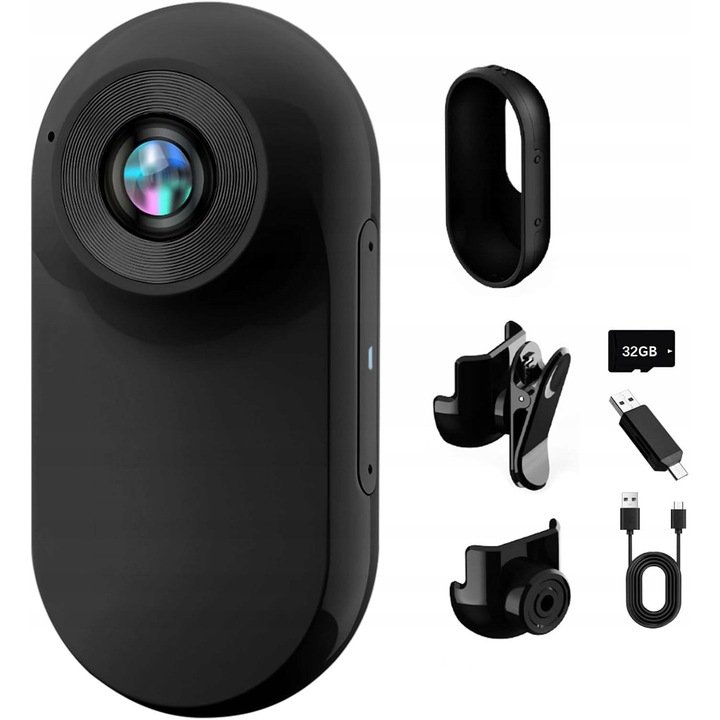 Sportkamera 1080P, 360, 32GB, kompakt, 22g