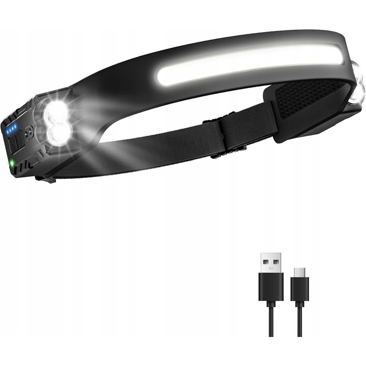 Lanterna LED 400 LM, senzor de miscare, 8 moduri, IPX4