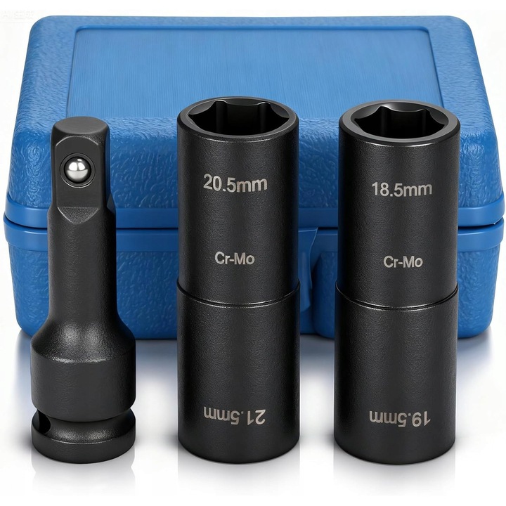 Cheie roti 18,5 mm / 19,5 mm, 3 elemente, prelungire 75 mm, 1/2", neagra