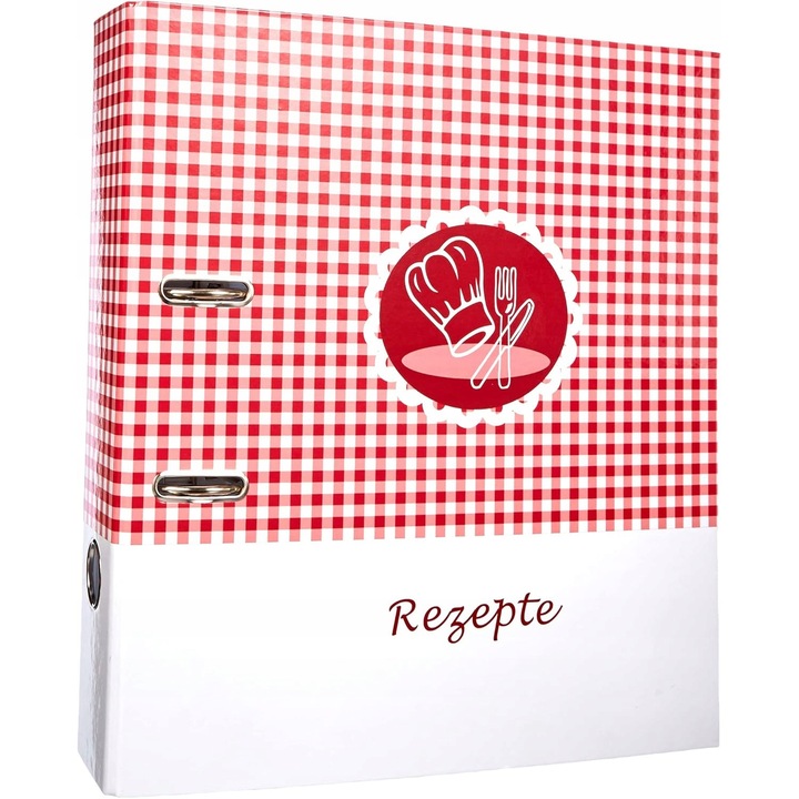 Dosar pentru retete A4, motiv culinar, rosu, 32x29cm