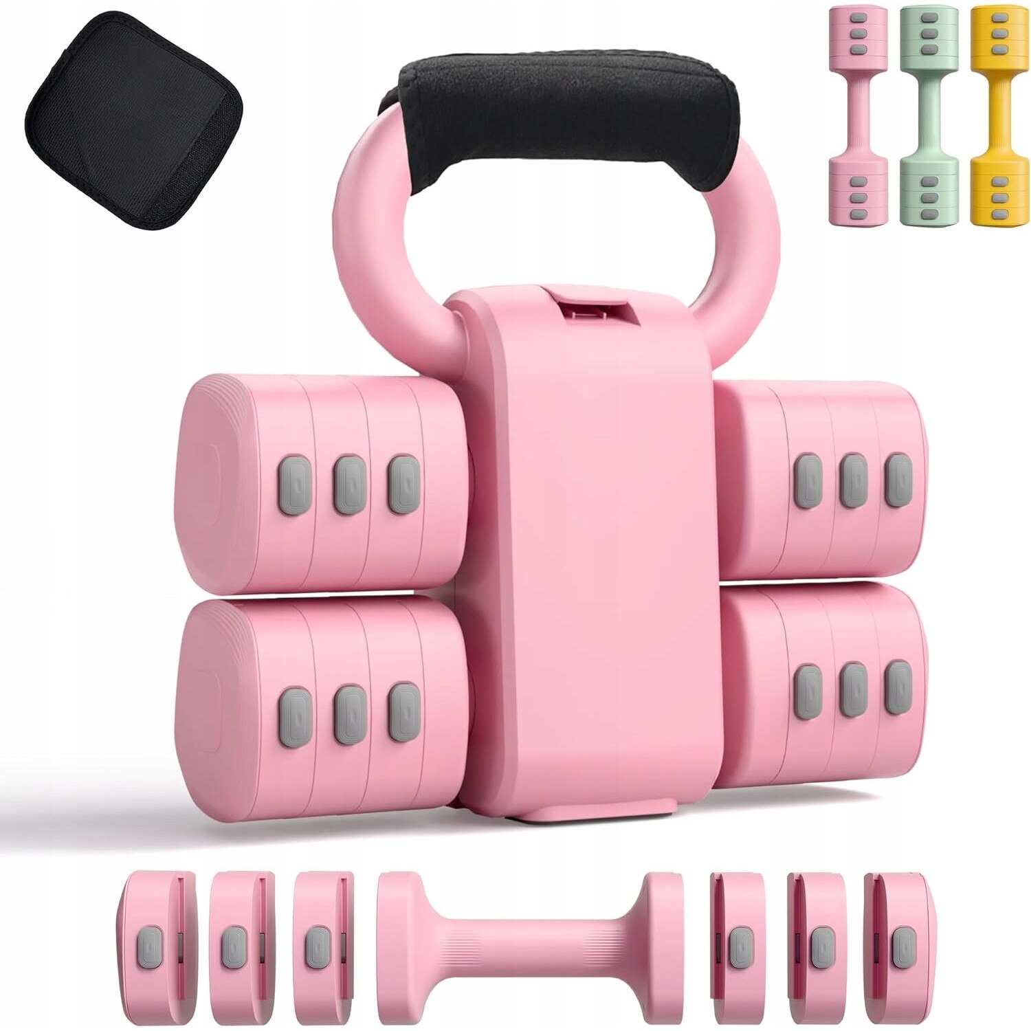 Technogym dumbell rek met alle gewichten - 4 t/m 32 kg - ca. 30 stuks