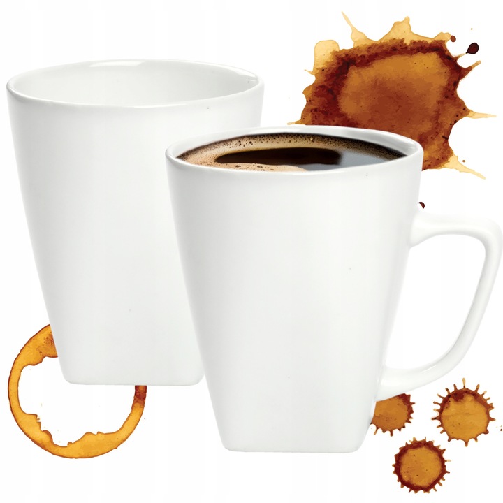 Set 6 cani ceramice mat, 400 ml, multicolor