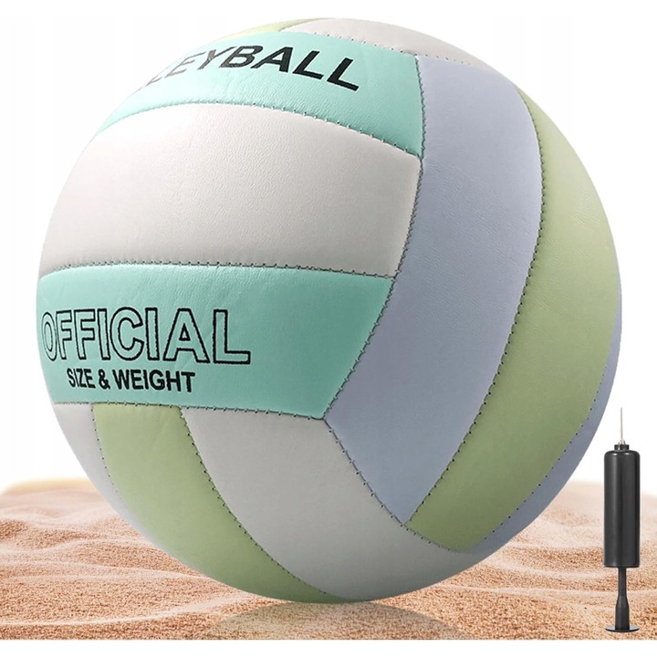 Minge volei set, 5, material PU, multicolor, 260-280g, cu pompa