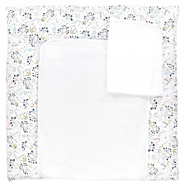 Masa de schimbat TupTam, moale, cu 2 huse, alb, 75x65 cm